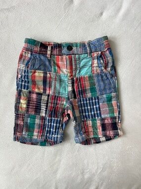 Place Multicolor Patchwork Plaid Shorts - Red, Blue, Green, Pink